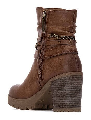 Bottine décontractée à talon fermeture éclair