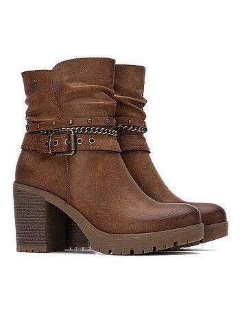 Bottine décontractée à talon fermeture éclair