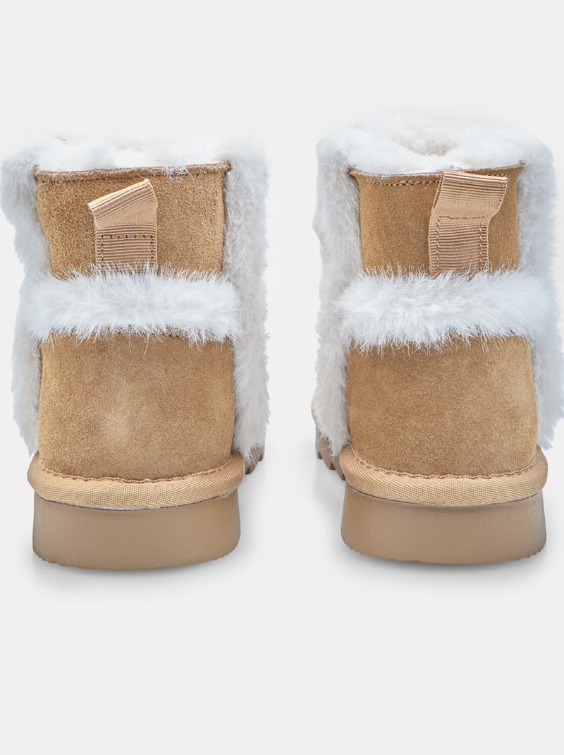 Bottine d'hiver pour fille en daim avec inserts Bata Bronze - Kiabi