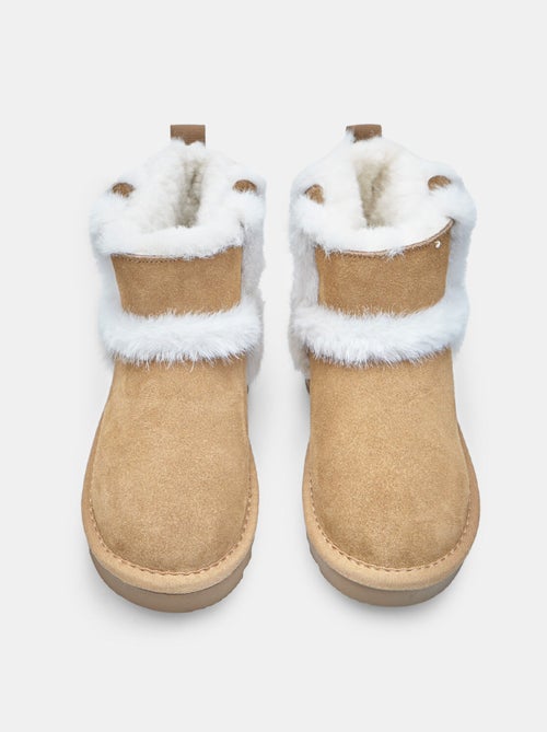 Bottine d'hiver pour fille en daim avec inserts Bata - Kiabi