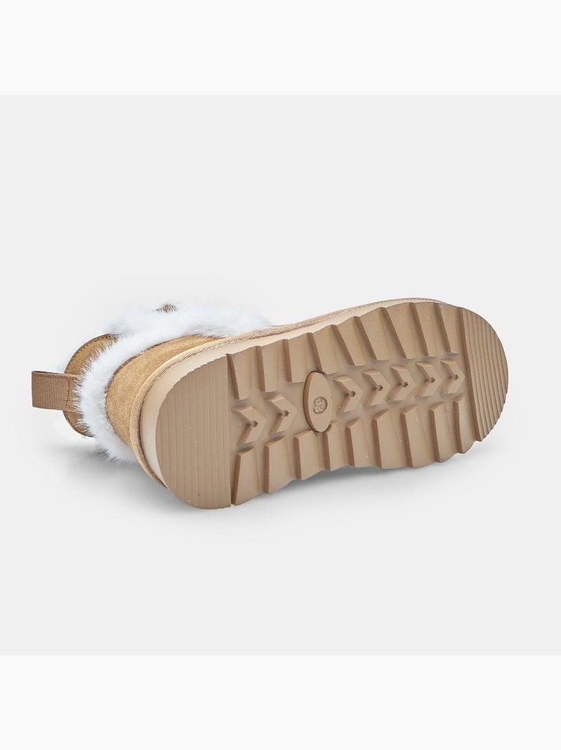 Bottine d'hiver pour fille en daim avec inserts Bata Bronze - Kiabi