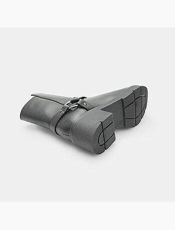 Bottine en cuir avec bande et boucle Bata