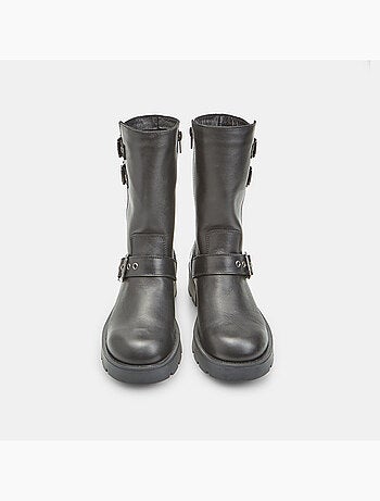 Bottine en cuir avec double boucle Bata