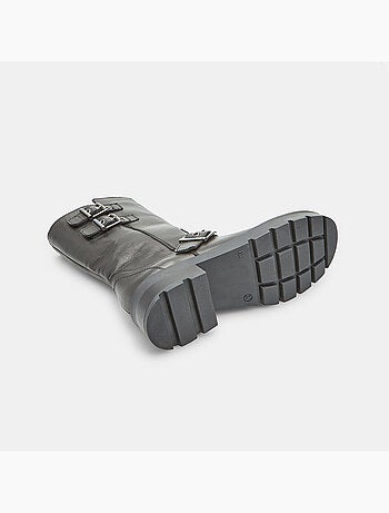 Bottine en cuir avec double boucle Bata