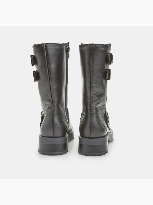 Bottine en cuir avec double boucle Bata - Kiabi