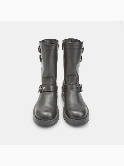 Bottine en cuir avec double boucle Bata - Kiabi