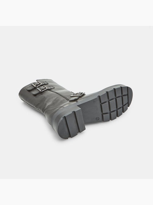 Bottine en cuir avec double boucle Bata - Kiabi