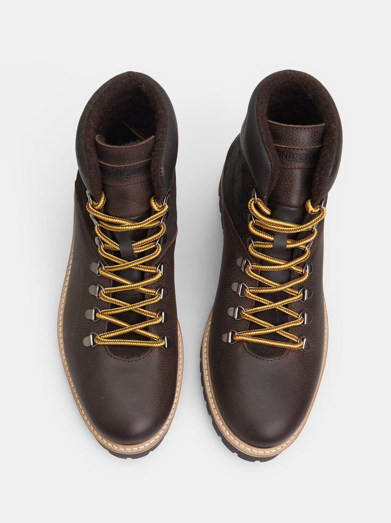 Bottine en cuir avec semelle track BATA Marron - Kiabi