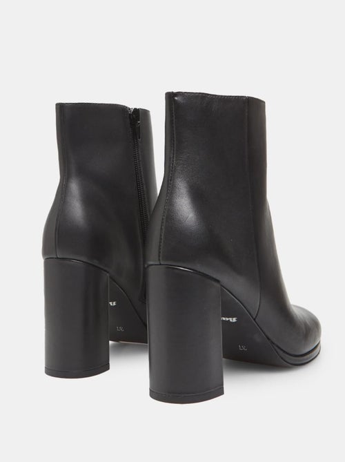 Bottine en cuir avec talon BATA - Kiabi