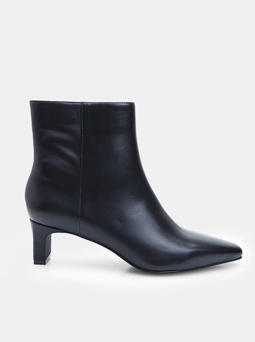 Bottine  en cuir avec talon Bata - Kiabi