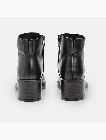 Bottine en cuir avec talon et fermeture éclair Bata