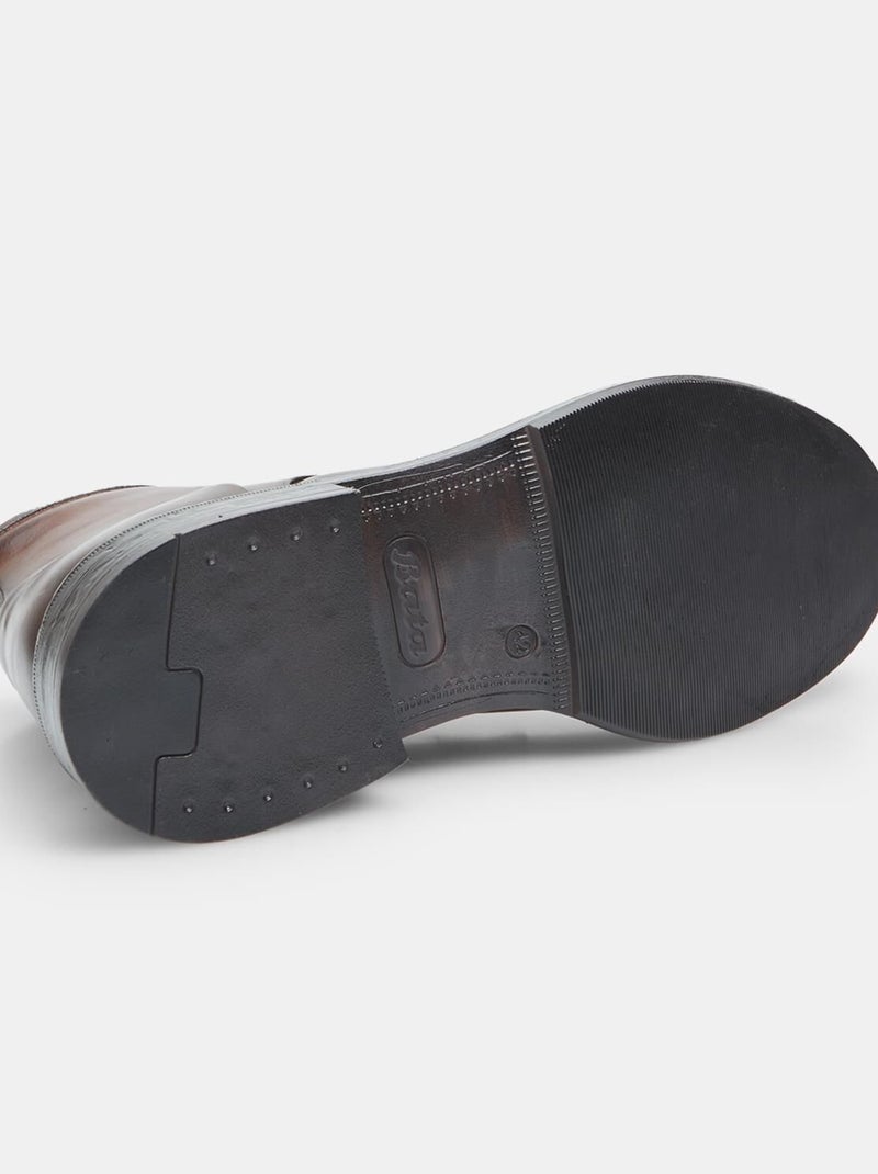 Bottine en cuir  BATA Marron - Kiabi