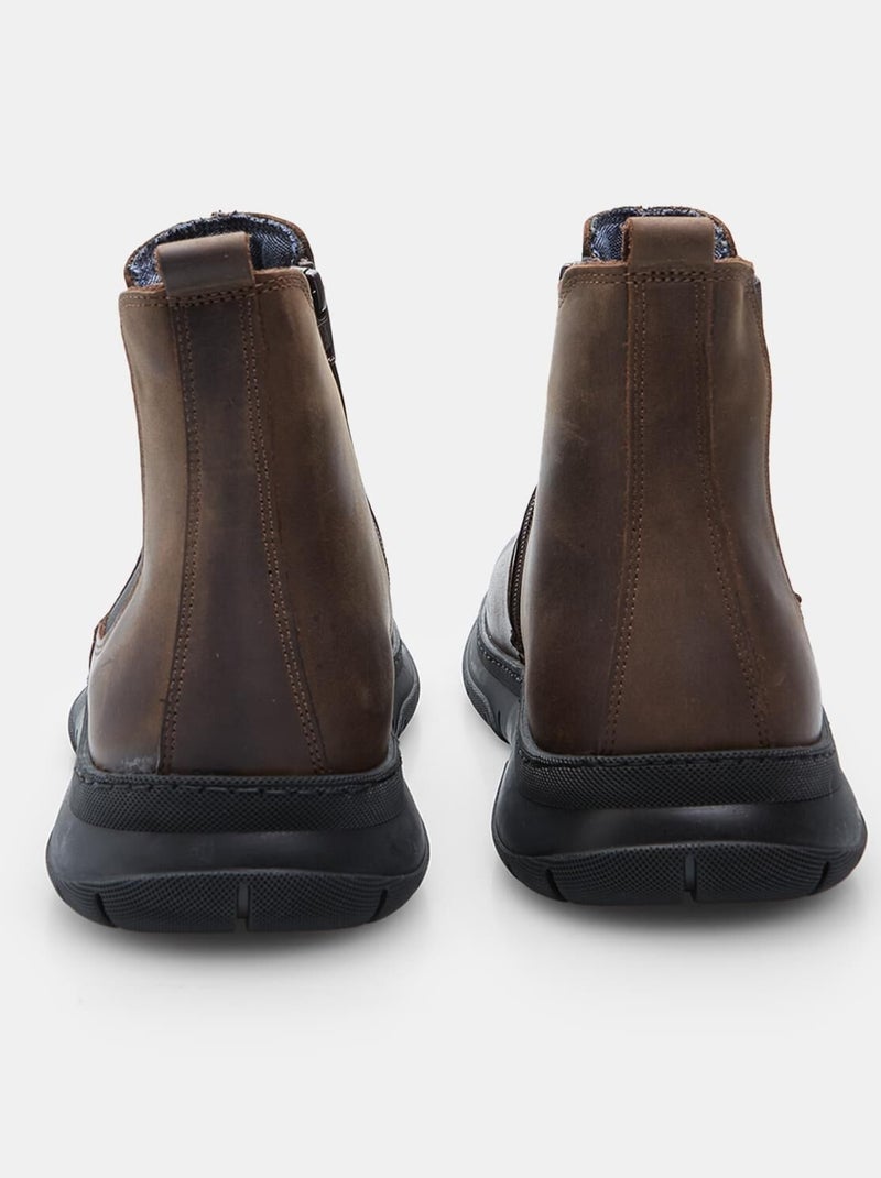 Bottine en cuir BATA Marron - Kiabi