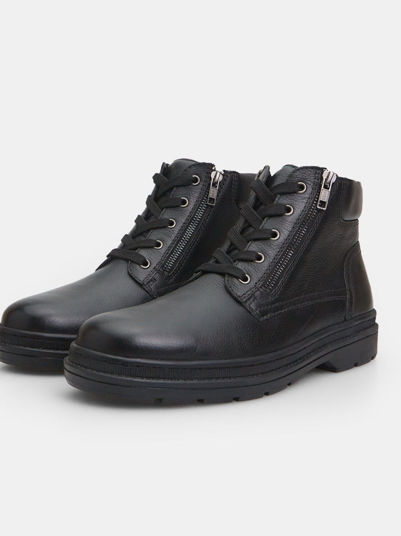 Bottine en cuir BATA Noir - Kiabi