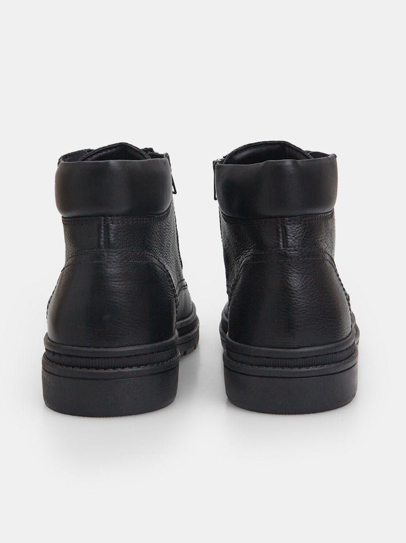 Bottine en cuir BATA Noir - Kiabi