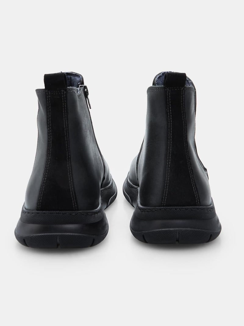 Bottine en cuir BATA Noir - Kiabi