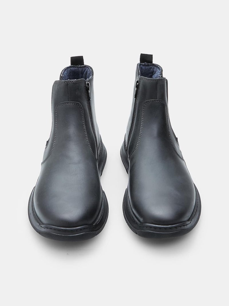 Bottine en cuir BATA Noir - Kiabi