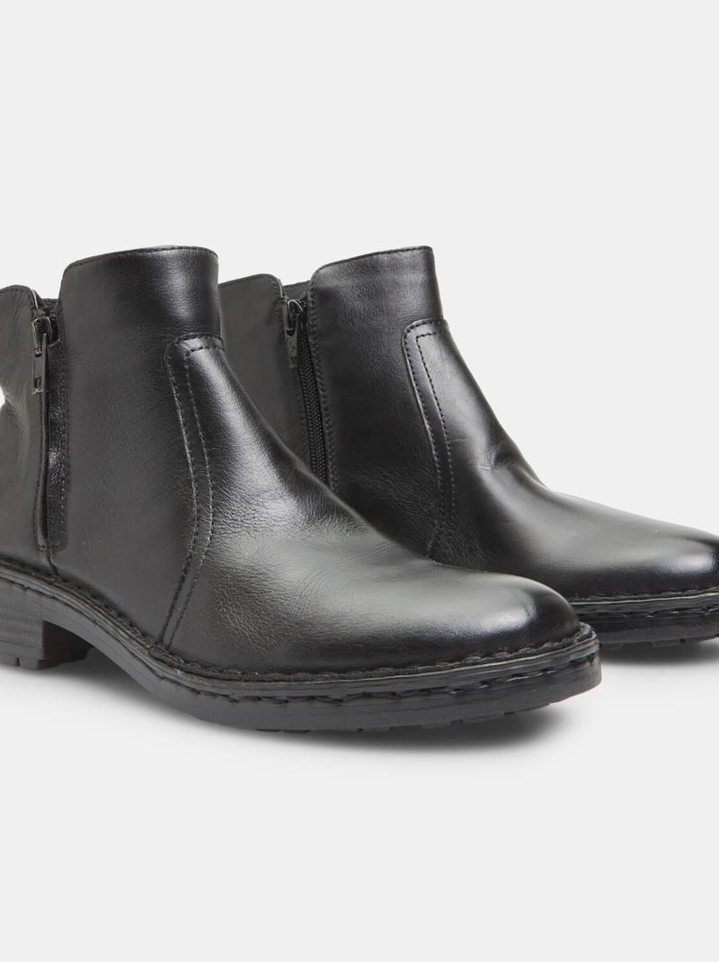Bottine en cuir  BATA Noir - Kiabi