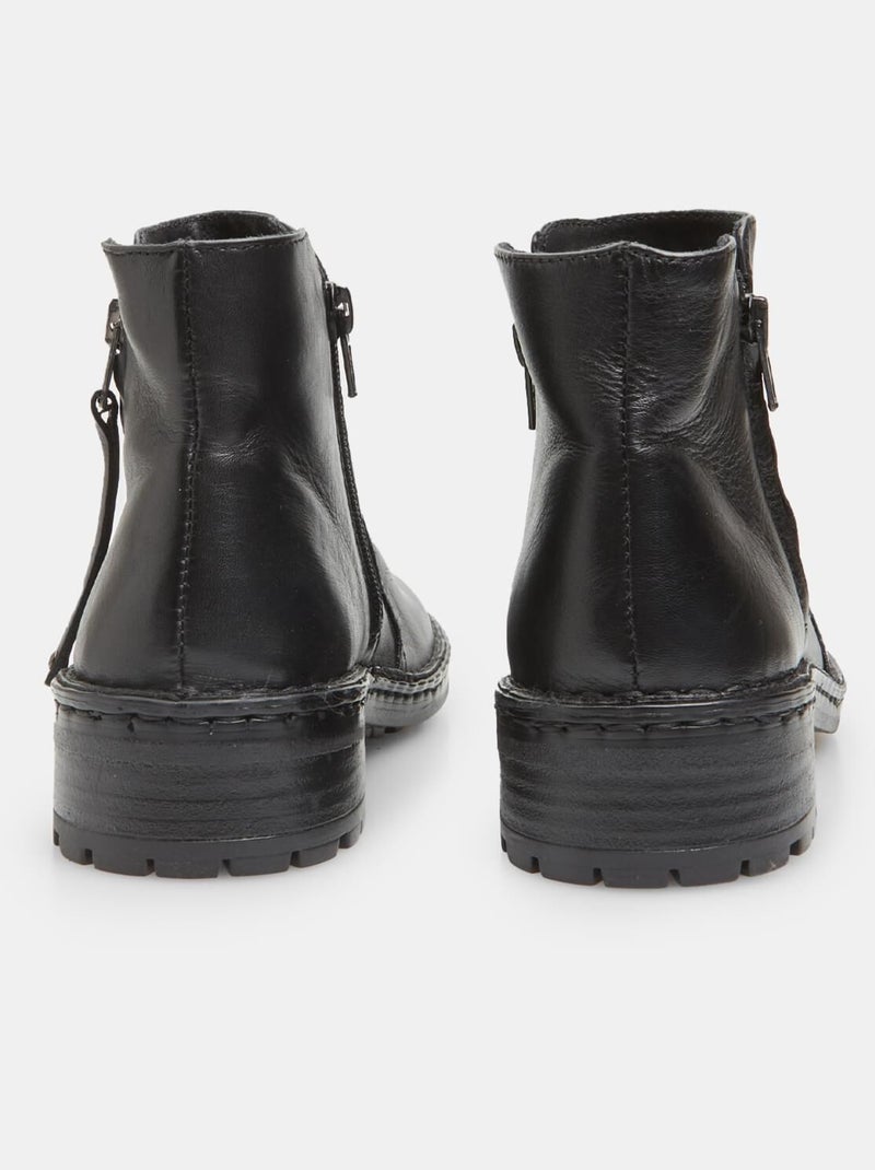 Bottine en cuir  BATA Noir - Kiabi