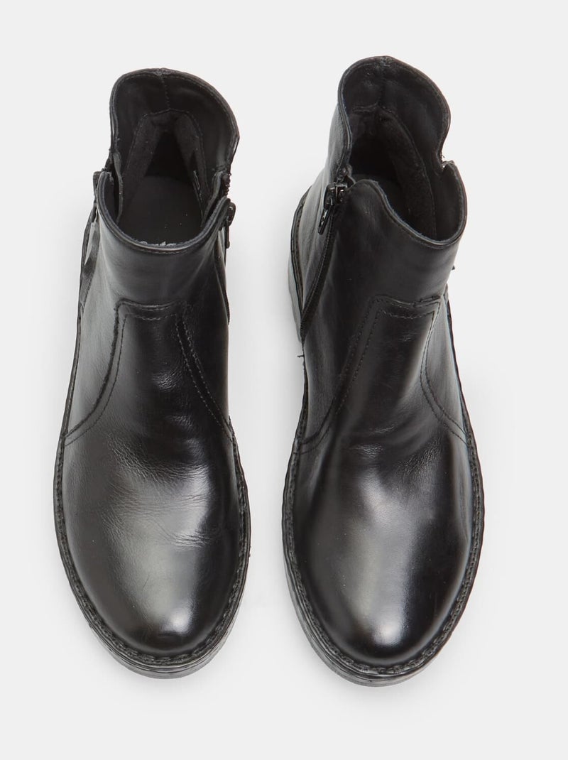 Bottine en cuir  BATA Noir - Kiabi