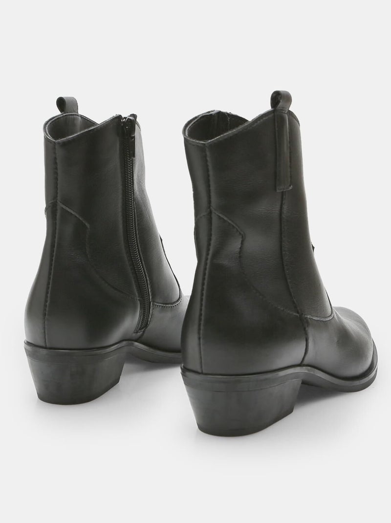 Bottine en cuir BATA Noir - Kiabi