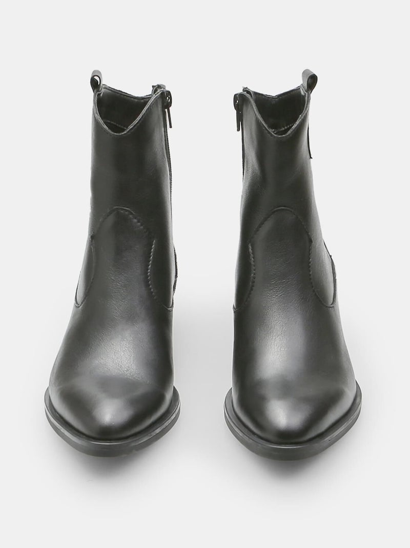 Bottine en cuir BATA Noir - Kiabi