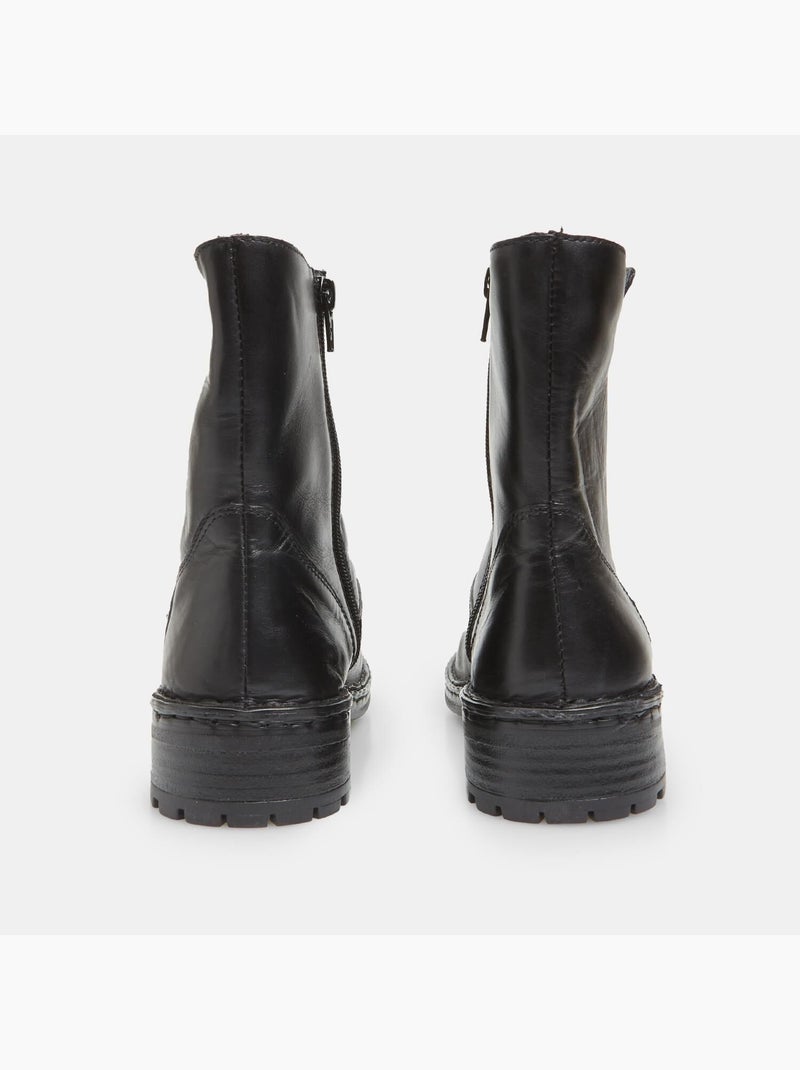 Bottine en cuir BATA Noir - Kiabi