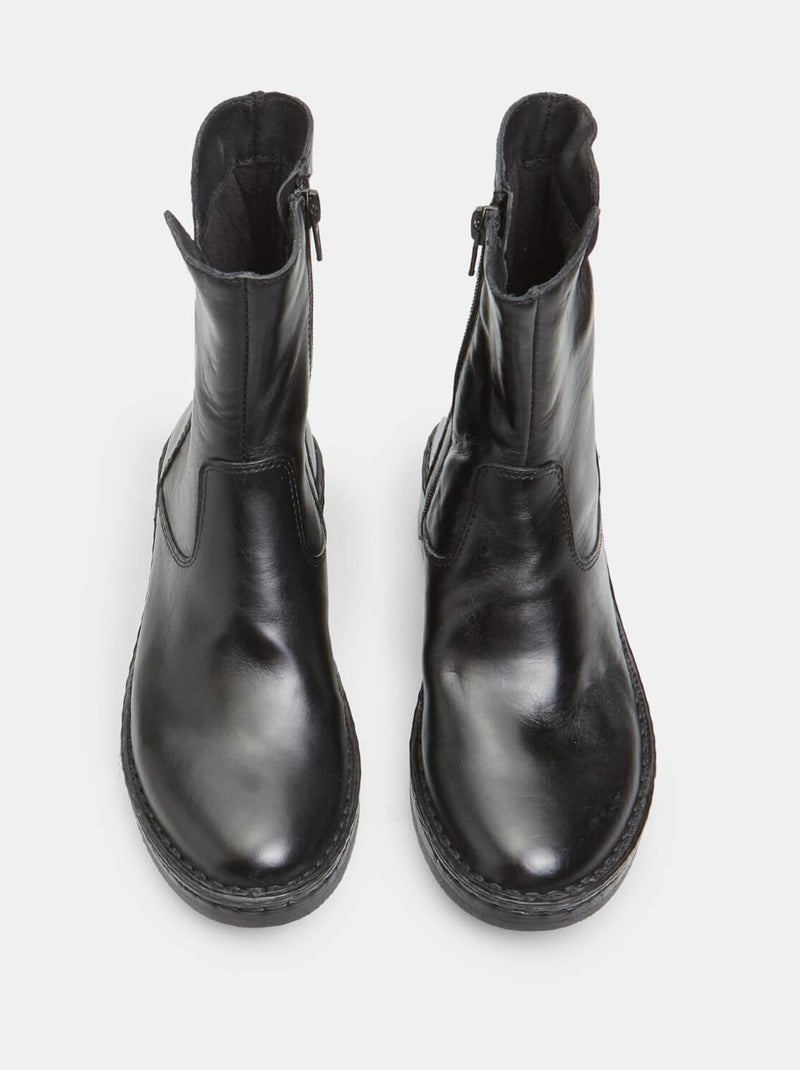 Bottine en cuir BATA Noir - Kiabi