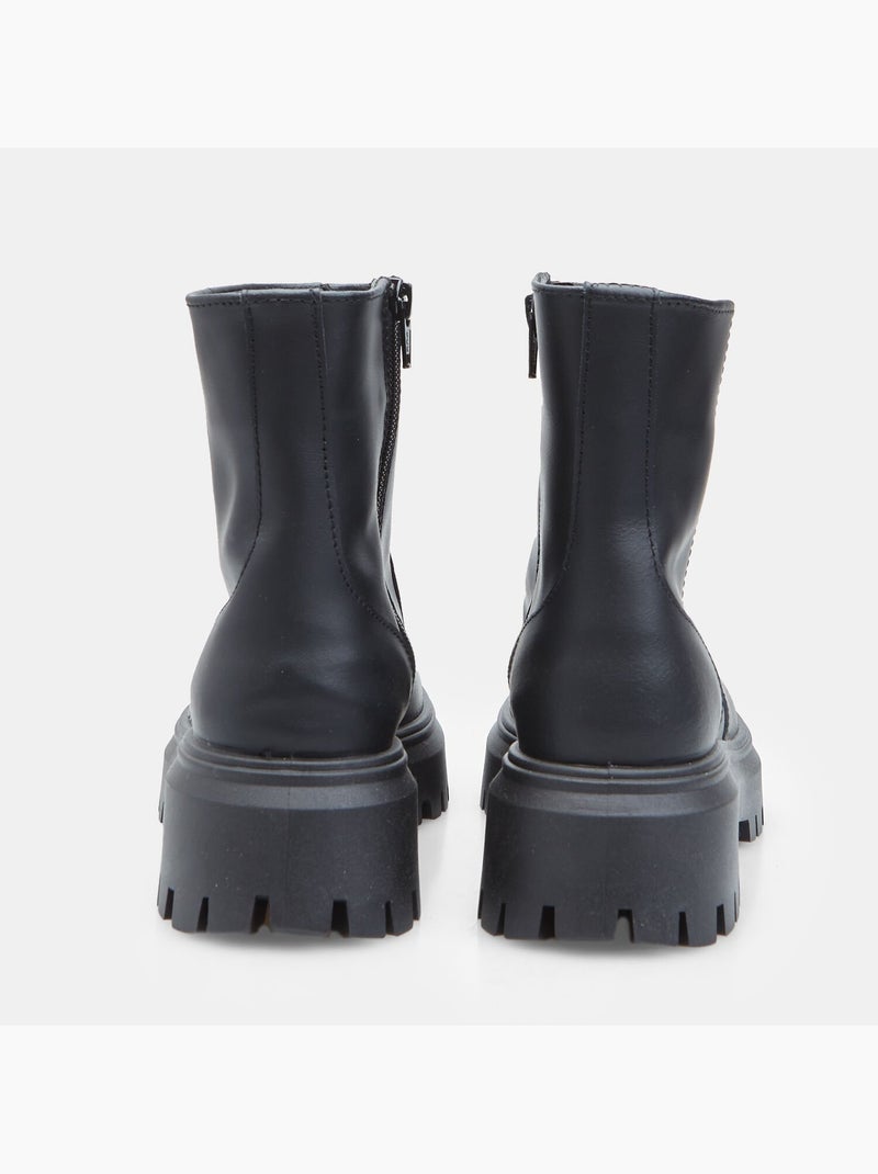 Bottine en cuir pour femme Bata Noir - Kiabi