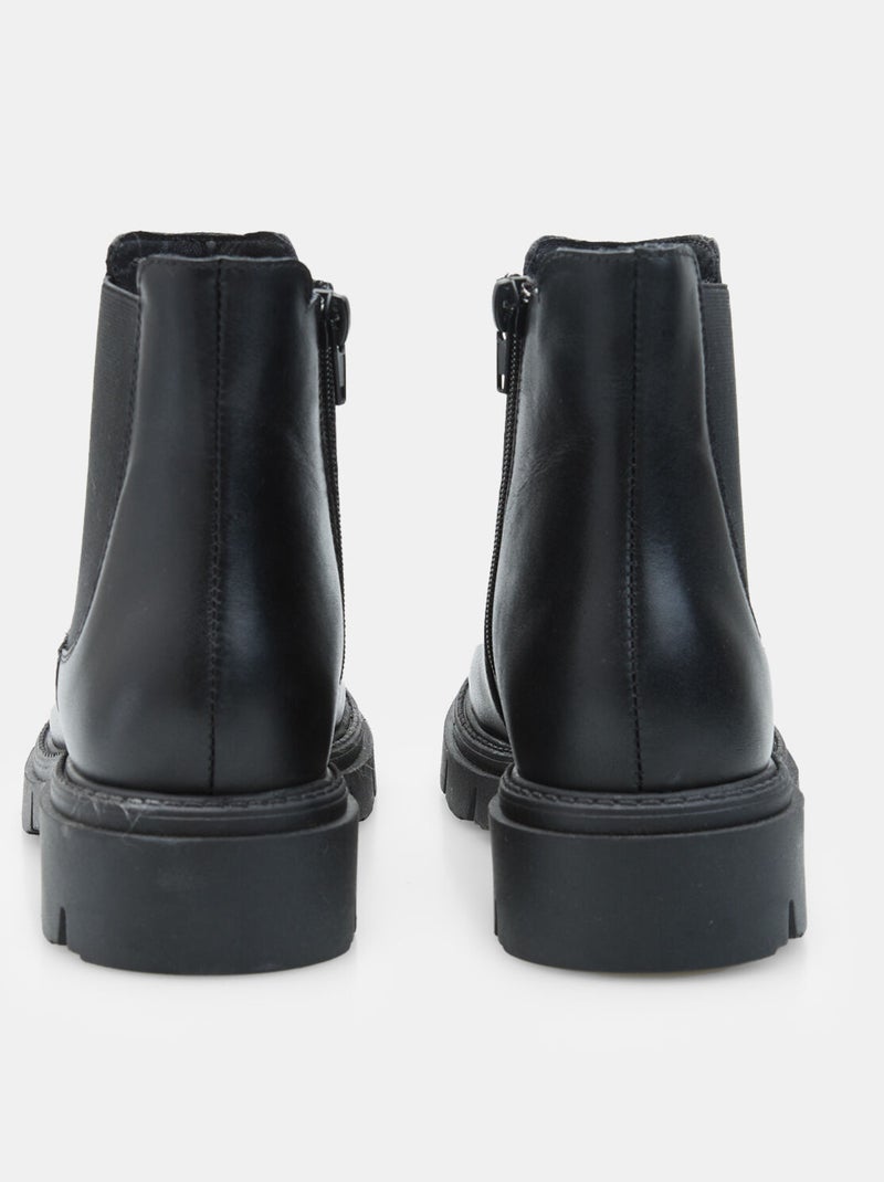 Bottine en cuir pour femme Bata Noir - Kiabi