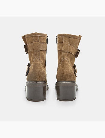 Bottine en daim avec double boucle Bata