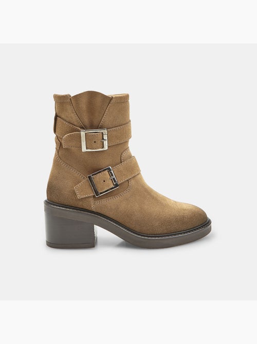 Bottine en daim avec double boucle Bata - Kiabi