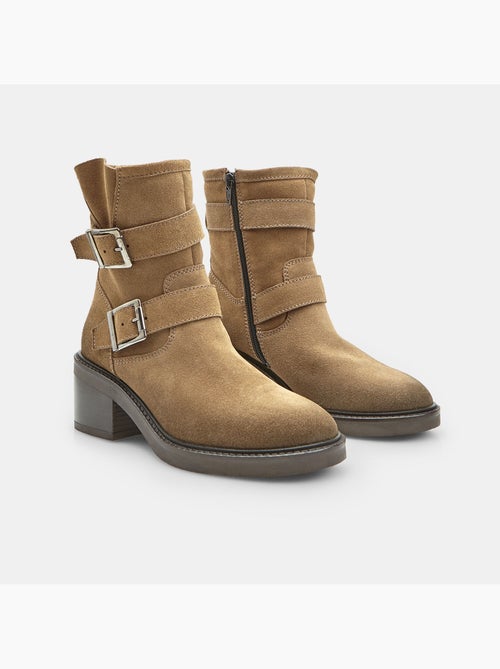 Bottine en daim avec double boucle Bata - Kiabi