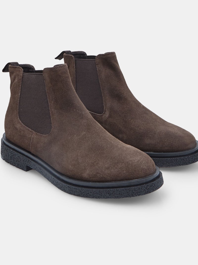 Bottine en daim avec élastiques Bata Marron - Kiabi