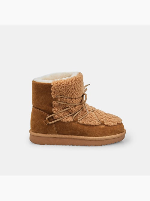 Bottine en daim avec fausse fourrure Bata - Kiabi