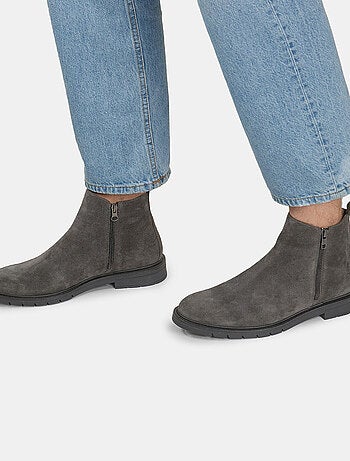 Bottine en daim avec fermeture éclair Bata