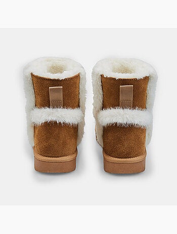 Bottine en daim avec inserts en fausse fourrure Bata