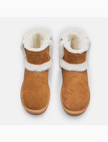 Bottine en daim avec inserts en fausse fourrure Bata