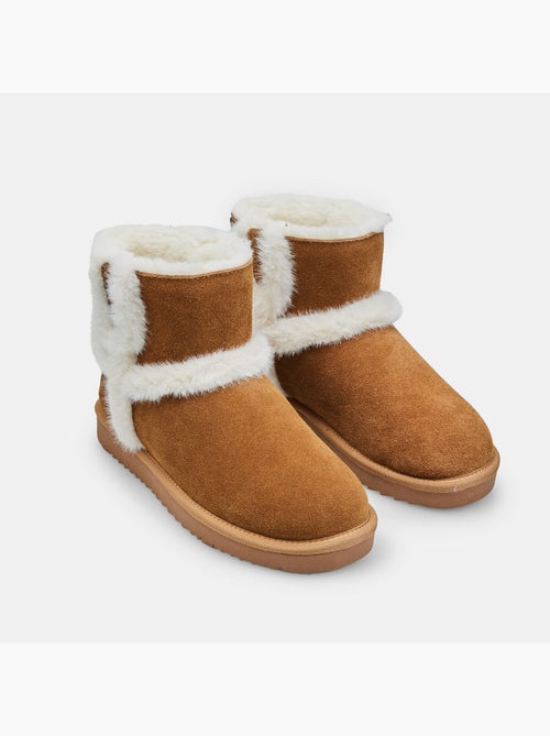 Bottine en daim avec inserts en fausse fourrure Bata - Kiabi