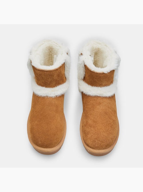 Bottine en daim avec inserts en fausse fourrure Bata - Kiabi