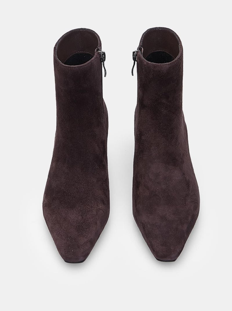 Bottine  en daim avec talon Bata Marron - Kiabi