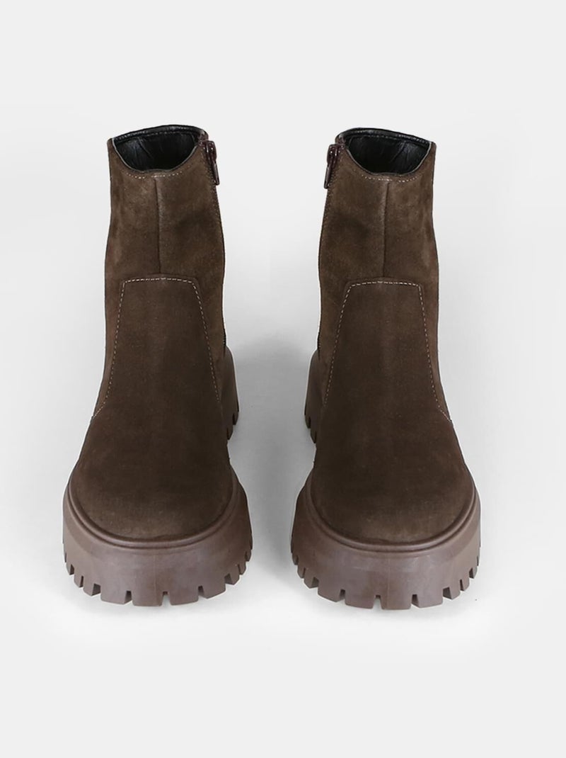 Bottine en daim BATA Marron - Kiabi