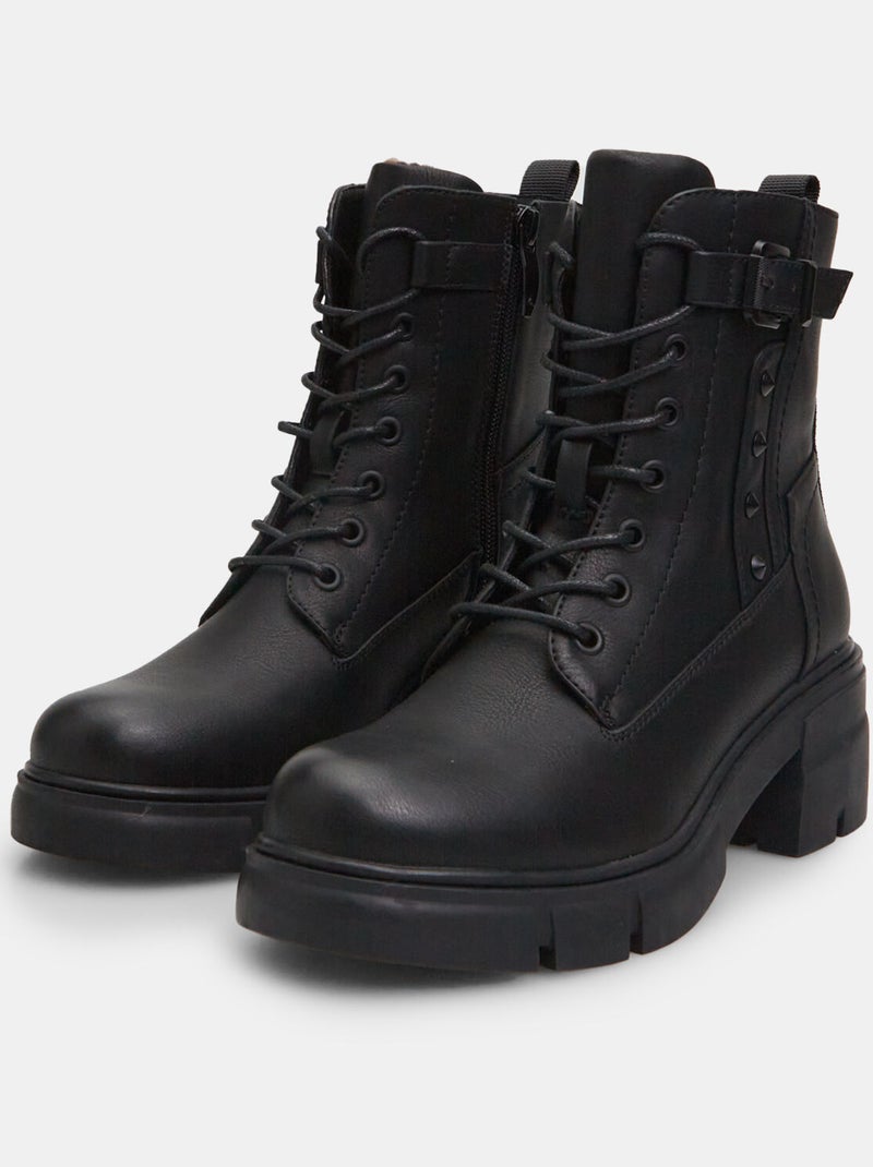 Bottine en simili cuir BATA Noir - Kiabi