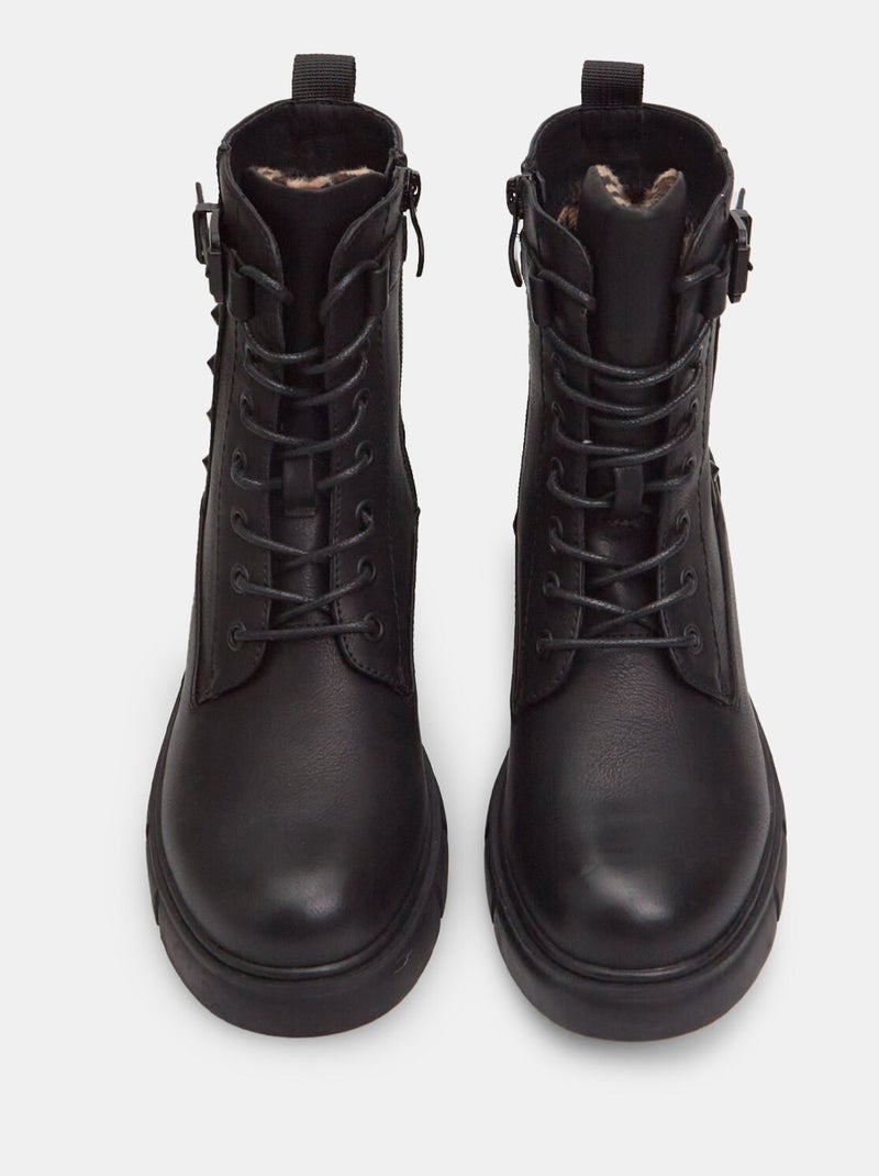 Bottine en simili cuir BATA Noir - Kiabi
