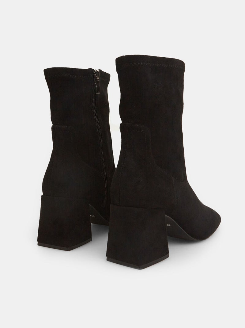 Bottine en tissu avec talon mi BATA Noir - Kiabi