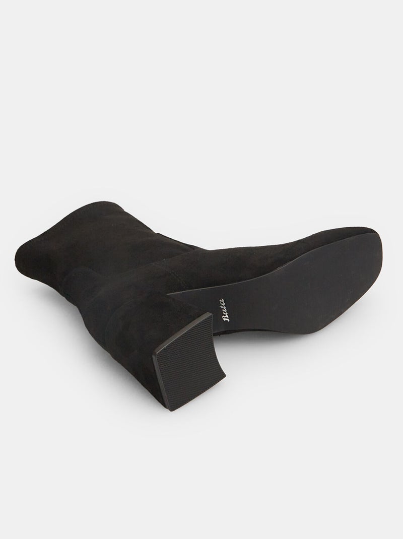 Bottine en tissu avec talon mi BATA Noir - Kiabi