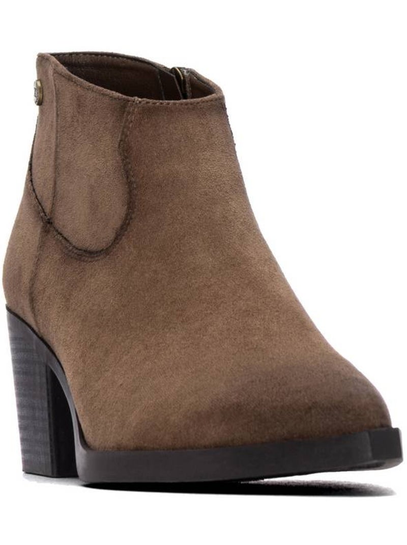 Bottine entreprise à talon fermeture éclair Taupe - Kiabi