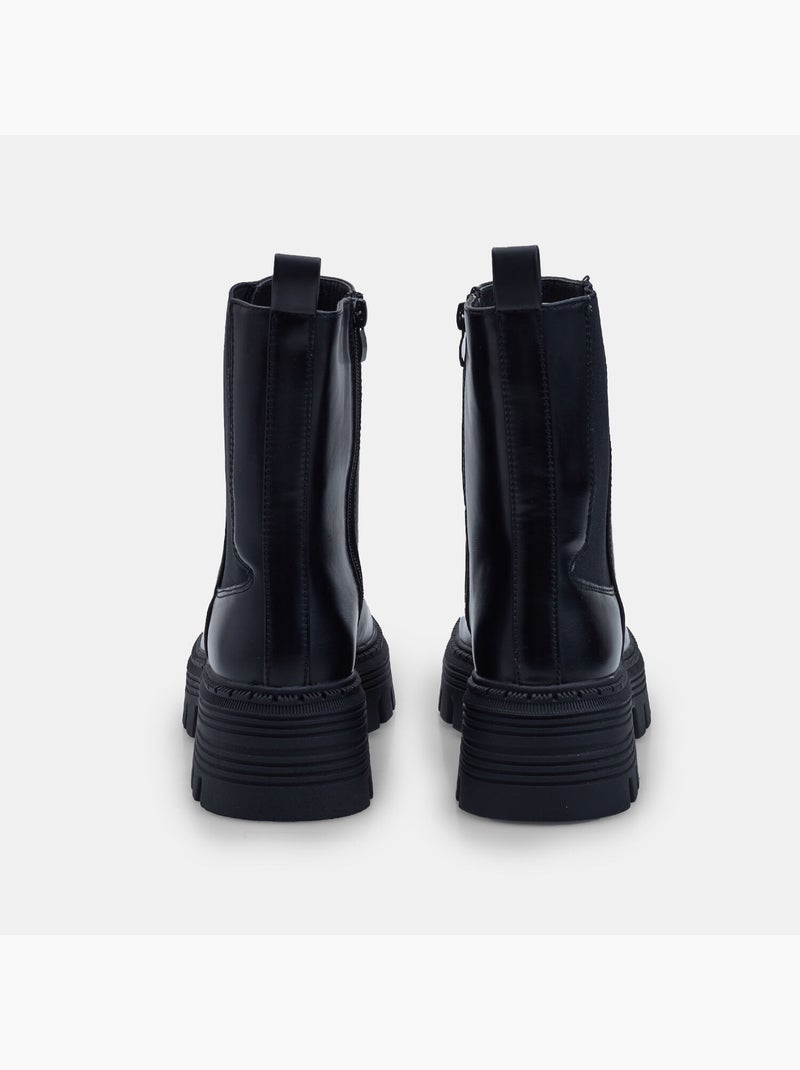 Bottine femme avec semelle track Bata Noir - Kiabi