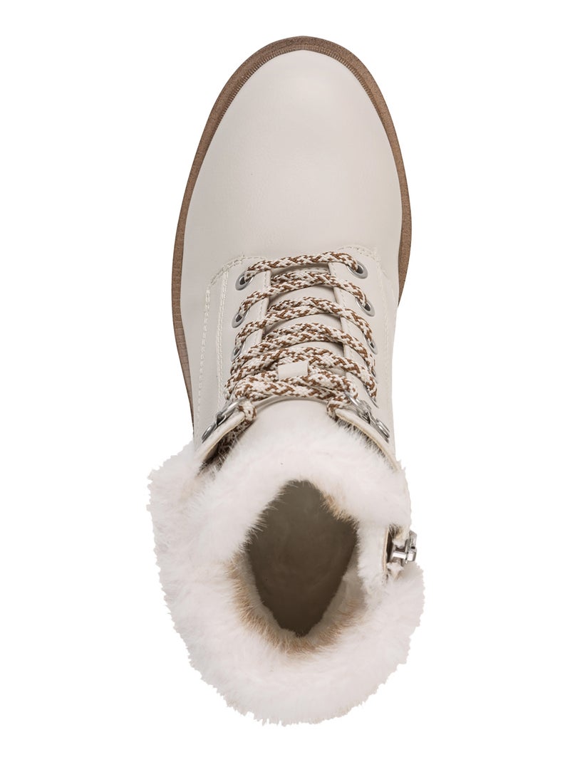 Bottine Fourrée à Lacet Tamaris Beige - Kiabi