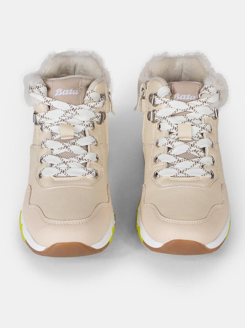 Bottine lacée bata Beige - Kiabi